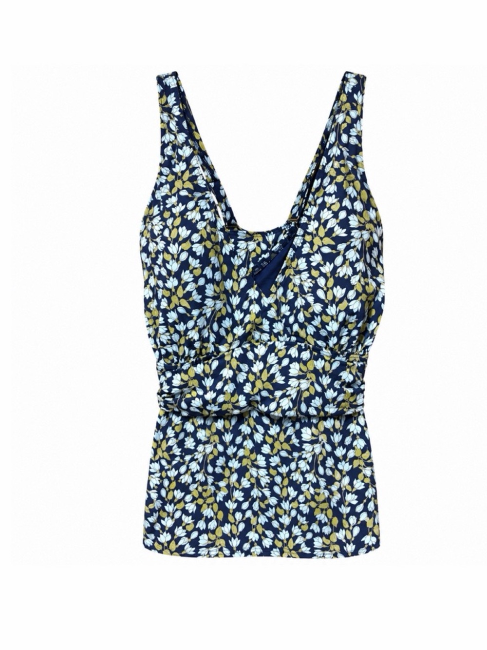 Lands’ End Navy Floral Tankini Top